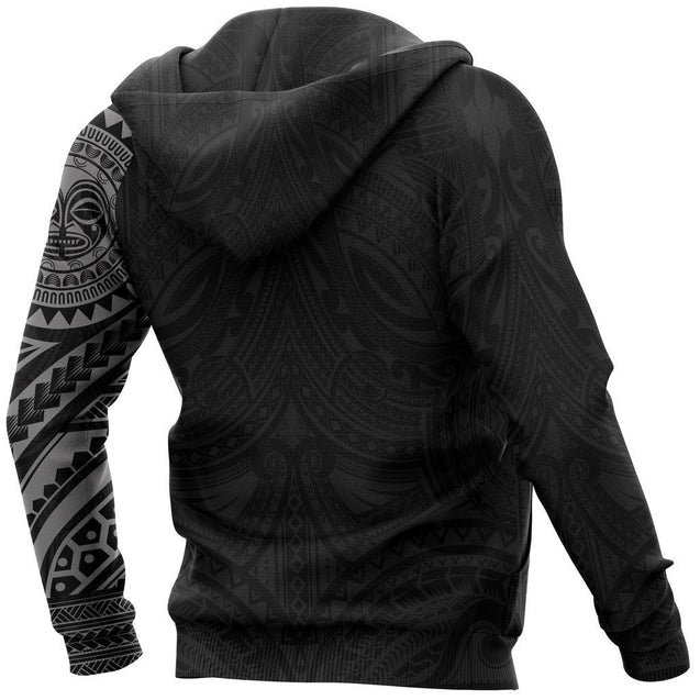 Polynesian Tiki Face™ Tattoo Style Hoodie Gray NVD1342-Apparel-Dung Van-Hoodie-S-Vibe Cosy™