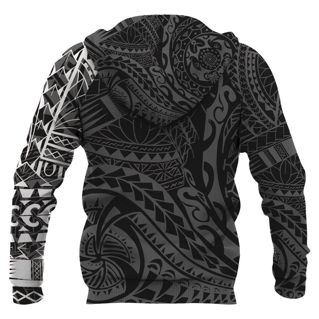 Polynesian Tattoo Style Hoodie - White NVD1345-Apparel-Dung Van-Hoodie-S-Vibe Cosy™