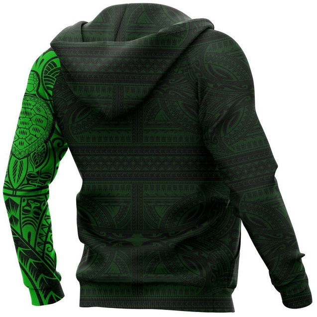 Polynesian Tribal Lizard Tattoo on Chest Green Hoodie NVD1347-Apparel-Dung Van-Hoodie-S-Vibe Cosy™