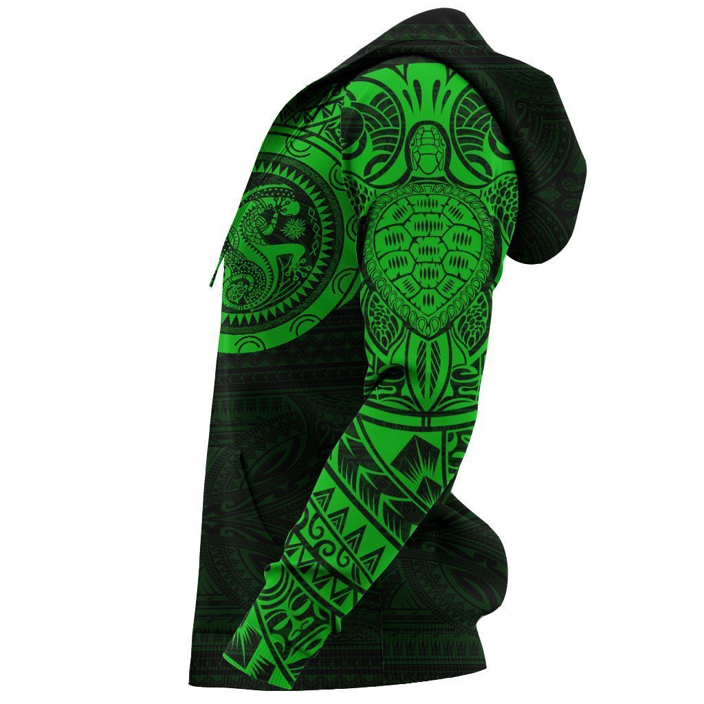Polynesian Tribal Lizard Tattoo on Chest Green Hoodie NVD1347-Apparel-Dung Van-Hoodie-S-Vibe Cosy™
