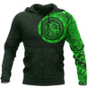 Polynesian Tribal Lizard Tattoo on Chest Green Hoodie NVD1347-Apparel-Dung Van-Hoodie-S-Vibe Cosy™