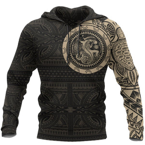 Polynesian Tribal Lizard Tattoo on Chest Hoodie NVD1348-Apparel-Dung Van-Hoodie-S-Vibe Cosy™