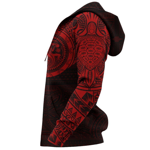 Polynesian Tribal Lizard Tattoo on Chest Red Hoodie NVD1350-Apparel-Dung Van-Hoodie-S-Vibe Cosy™