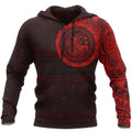 Polynesian Tribal Lizard Tattoo on Chest Red Hoodie NVD1350-Apparel-Dung Van-Hoodie-S-Vibe Cosy™