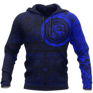 Polynesian Tribal Lizard Tattoo on Chest Hoodie Blue NVD1351-Apparel-Dung Van-Hoodie-S-Vibe Cosy™