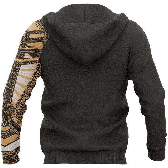 Polynesian Turtle Tribal Tattoo Style Golden Hoodie NVD1352-Apparel-Dung Van-Hoodie-S-Vibe Cosy™