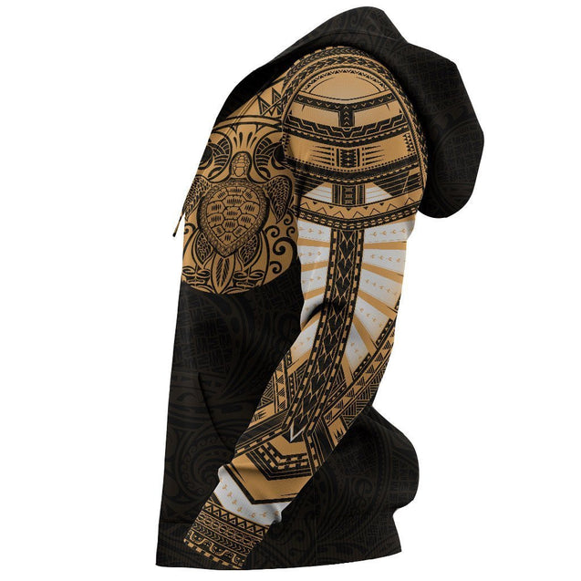 Polynesian Turtle Tribal Tattoo Style Golden Hoodie NVD1352-Apparel-Dung Van-Hoodie-S-Vibe Cosy™