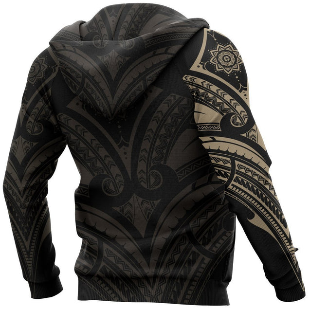 Polynesian Flower Tattoo Style Hoodie NVD1353-Apparel-Dung Van-Hoodie-S-Vibe Cosy™