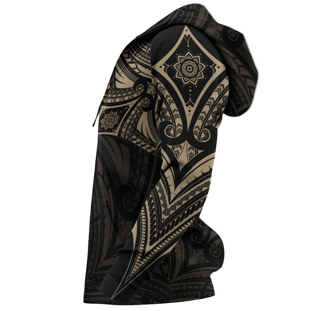 Polynesian Flower Tattoo Style Hoodie NVD1353-Apparel-Dung Van-Hoodie-S-Vibe Cosy™