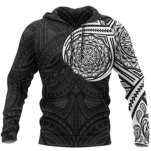 Polynesian Native Flowers Tattoo Style Hoodie NVD1355-Apparel-Dung Van-Hoodie-S-Vibe Cosy™