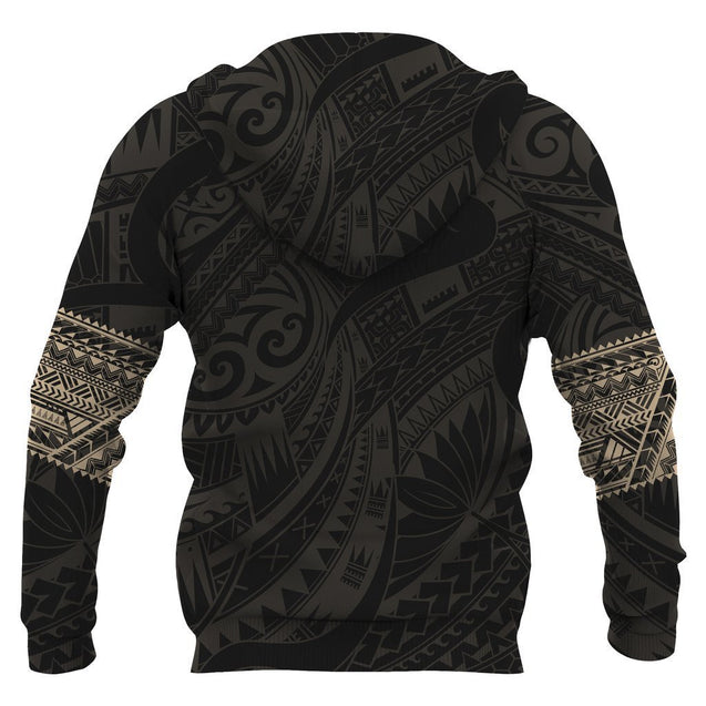 Polynesian Hoodie Tattoo Style Gold NVD1360-Apparel-Dung Van-Hoodie-S-Vibe Cosy™