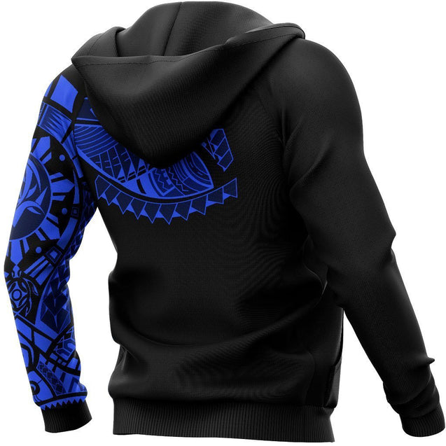 Polynesian Chest Tattoo - Special Hoodie Blue NVD1361-Apparel-Dung Van-Hoodie-S-Vibe Cosy™