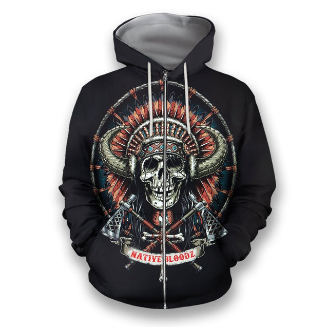 All Over Printed Native Blood Shirts-Apparel-HbArts-Zip-Hoodie-S-Vibe Cosy™