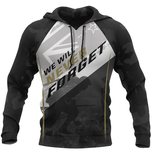 Anzac New Zealand Hoodie, Let Us Never Forget Pullover Hoodie PL03032002-Apparel-PL8386-Hoodie-S-Vibe Cosy™