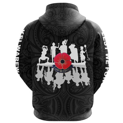 Lest We Forget Hoodie, New Zealand Warriors Anzac Pullover Hoodie HC18802 - Amaze Style™-Apparel