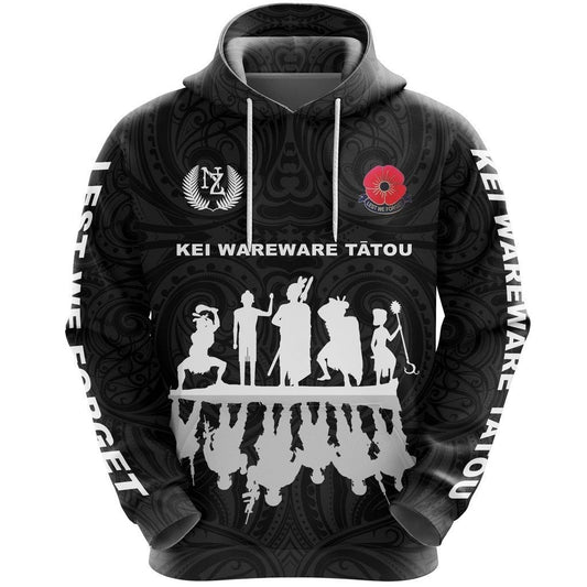 Lest We Forget Hoodie, New Zealand Warriors Anzac Pullover Hoodie HC18802 - Amaze Style™-Apparel