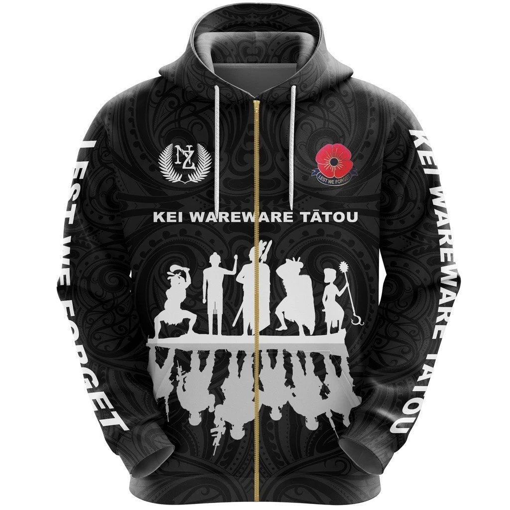 Lest We Forget Hoodie, New Zealand Warriors Anzac Pullover Hoodie HC18802 - Amaze Style™-Apparel