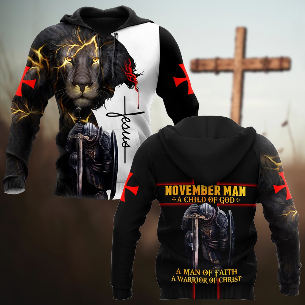 November Man A Child Of God A Man Of Faith A Warrior Of Christ 3D All Over Printed Shirts For Men and Women TA09202001S11