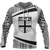 Fiji Tapa Hoodie - Circle Black-Apparel-Khanh Arts-Hoodie-S-Vibe Cosy™