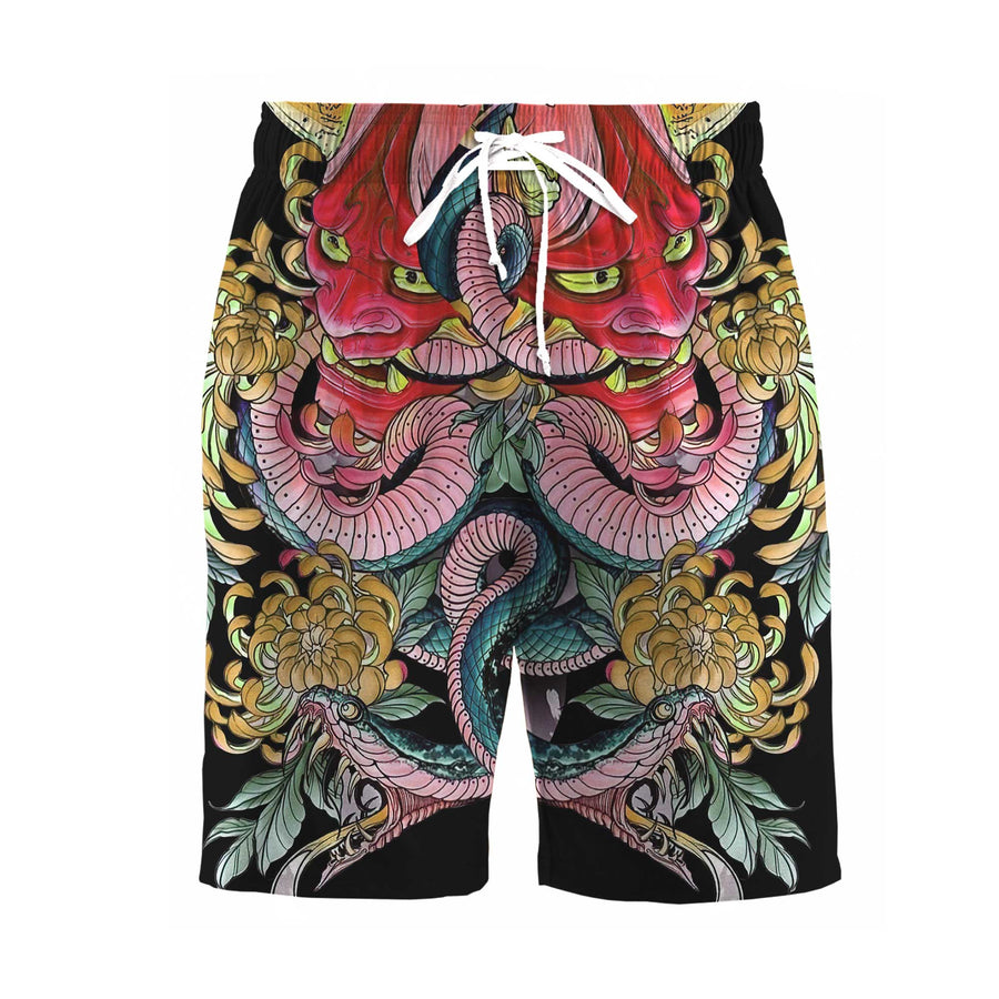 Japan Mask 3D All Over Printed Combo T-Shirt BoardShorts