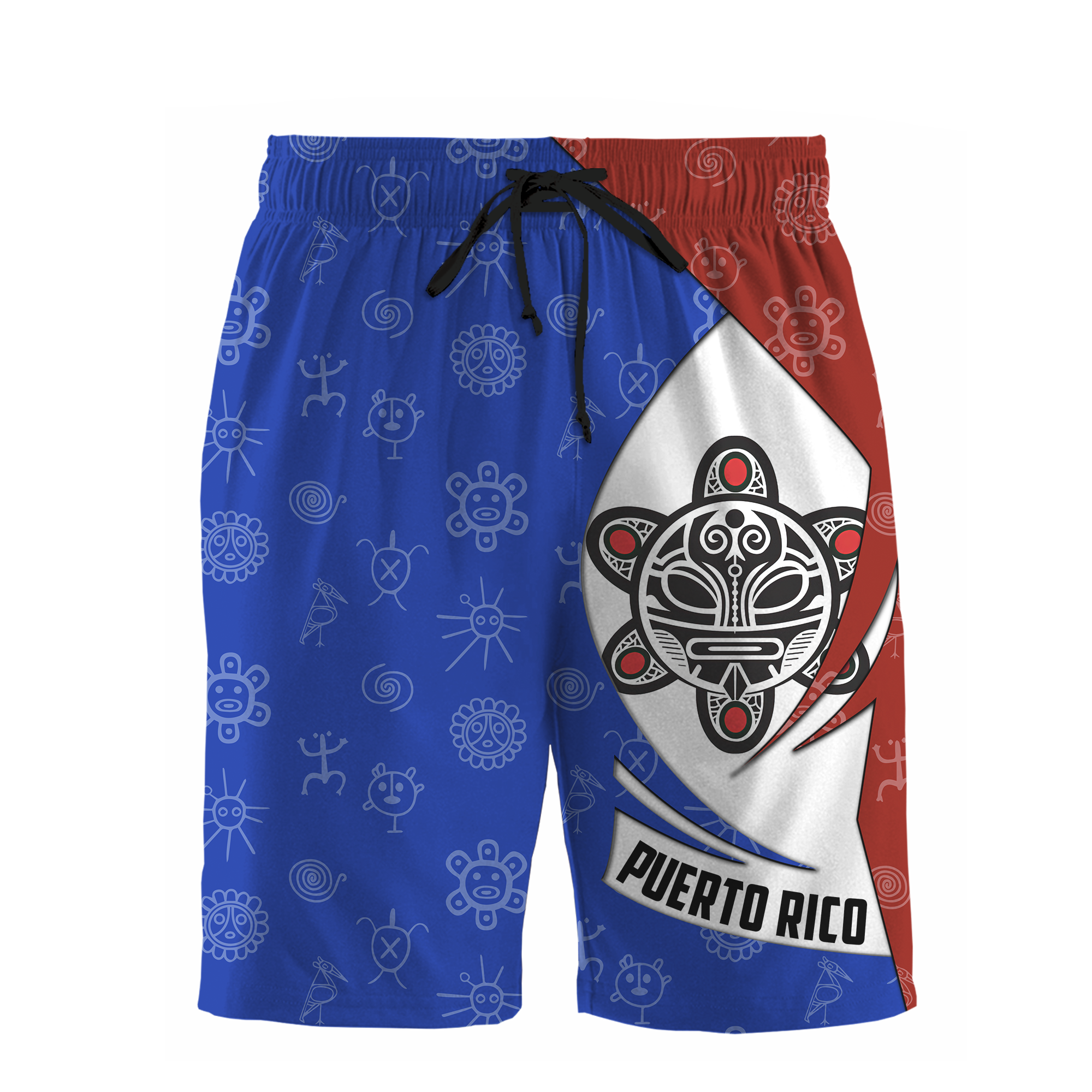 Customize Name Taino Tattoo Puerto Rico Combo T-Shirt And Board Short