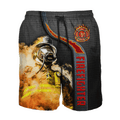 Customize Name Firefighter Combo T-Shirt And Board Short