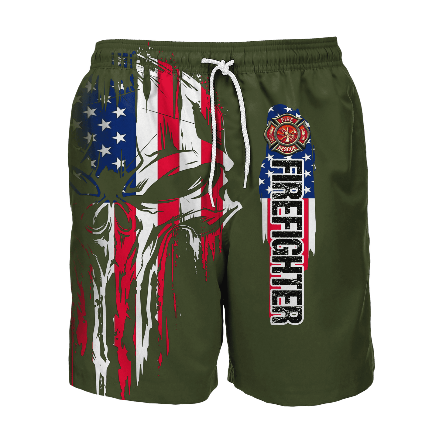 Customize Name Firefighter Combo T-Shirt And Board Short