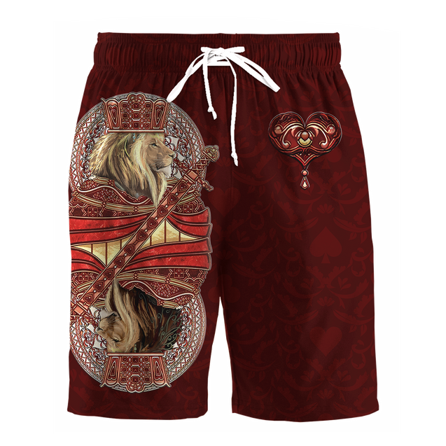 King Hearts Lion Poker 3D All Over Printed Combo T-Shirt BoardShorts