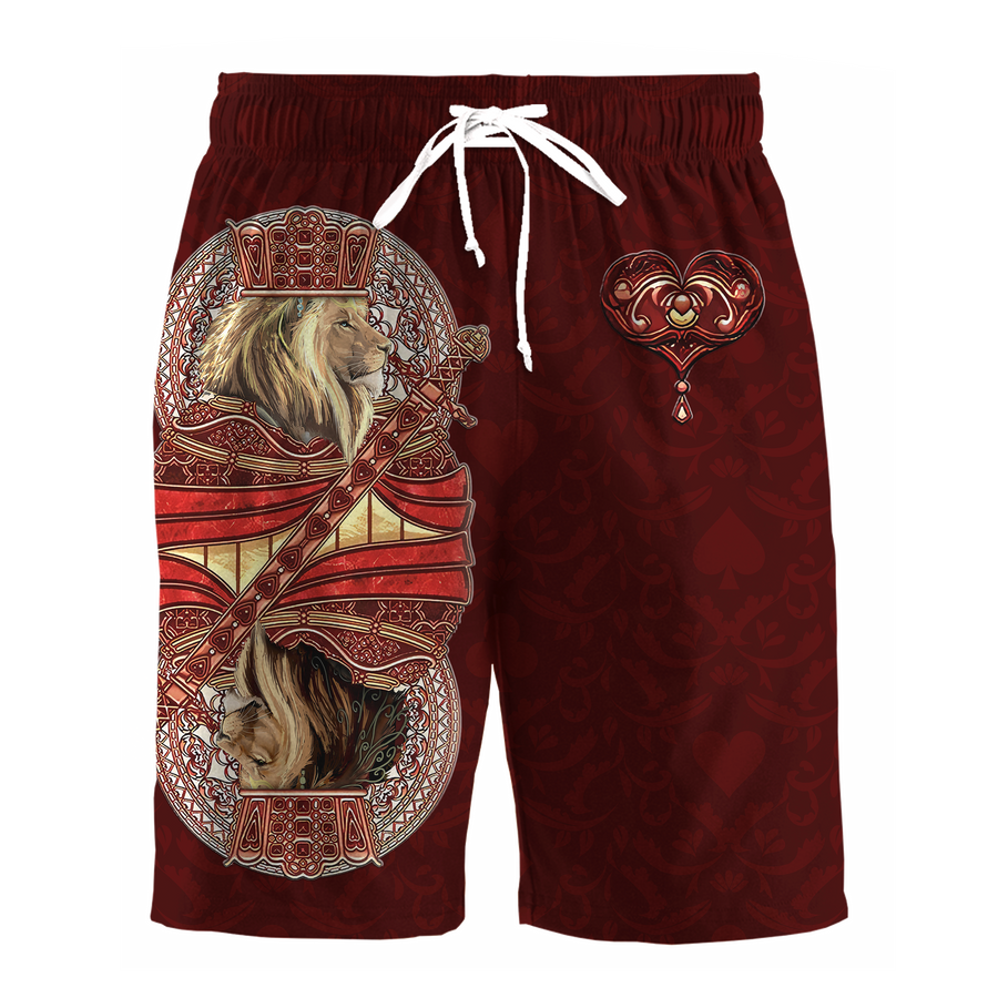 King Hearts Lion Poker 3D All Over Printed Combo T-Shirt BoardShorts