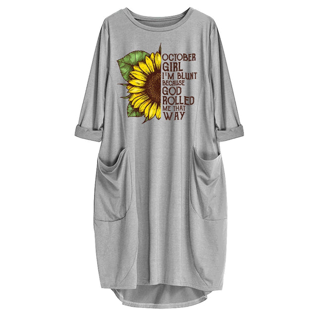 October Girl Im Blunt Because God Rolled Me That Way Dress-Apparel-GP Art-Dress-S-Vibe Cosy™