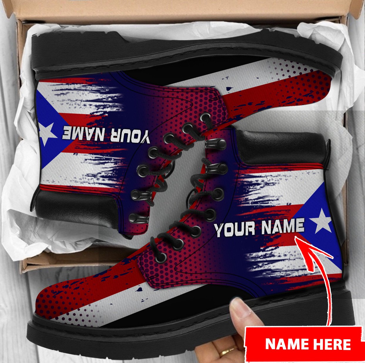 Customize Name Love For Puerto Rico Boots For Men and Women PD16042101