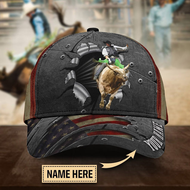 Personalized Name Bull Riding Classic Cap Jump On