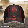 Personalized Name Bull Riding Classic Cap Red Neon