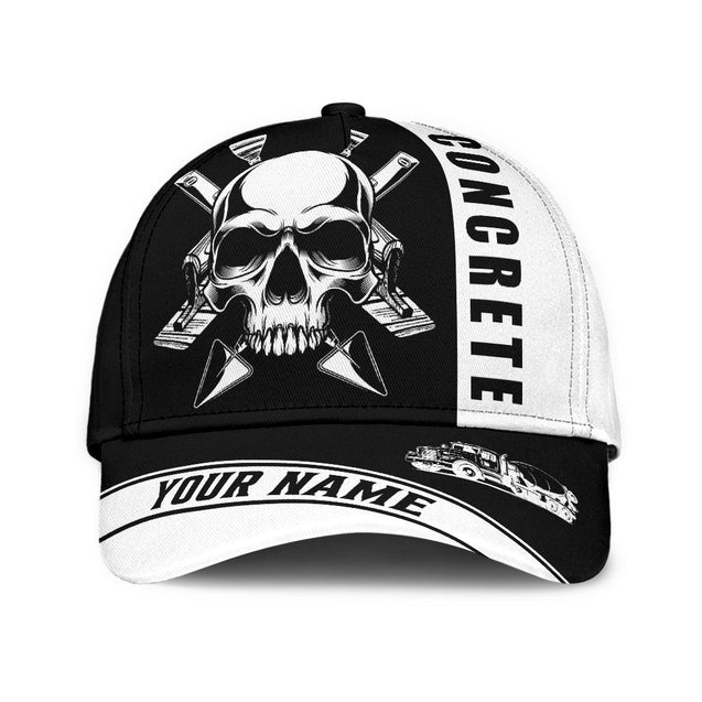 Concrete finisher equipment skull Custom name Cap