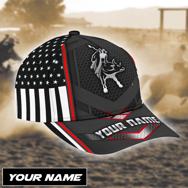 Personalized Name Bull Riding Classic Cap American Bull Rider Ver 4