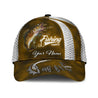 Custom Name Walleye Fishing hat Hook 3D Painting print Cap