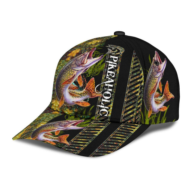 Northern Pike Fishing hat Hook 3D design print Cap