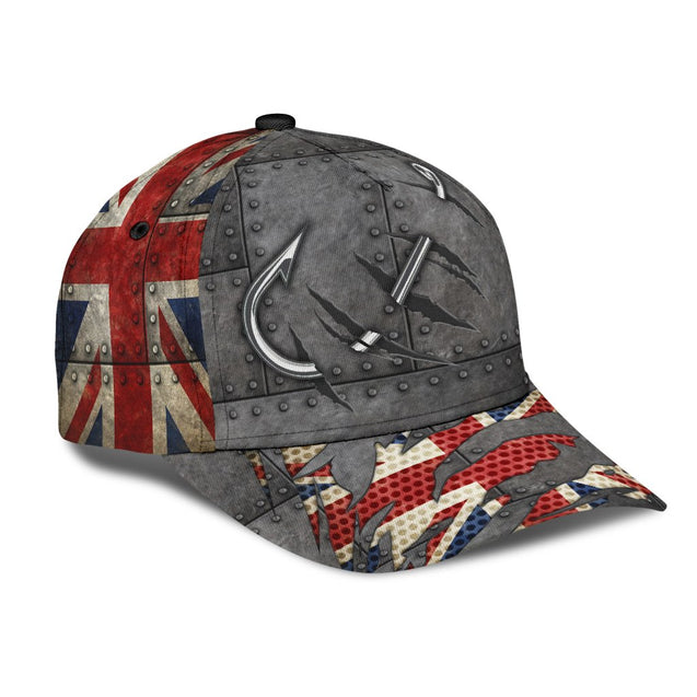 Fishing hat United Kingdom Hook 3D design print Cap