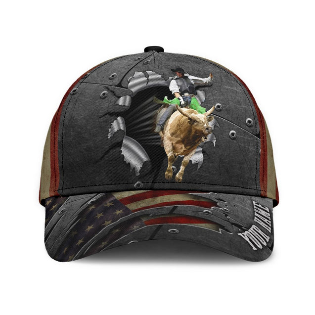 Personalized Name Bull Riding Classic Cap Jump On