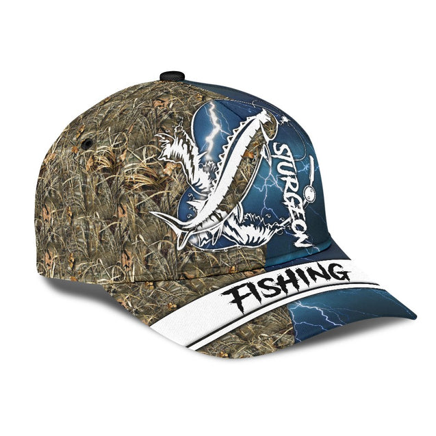 Sturgeon Fishing hat Hook 3D design print Cap