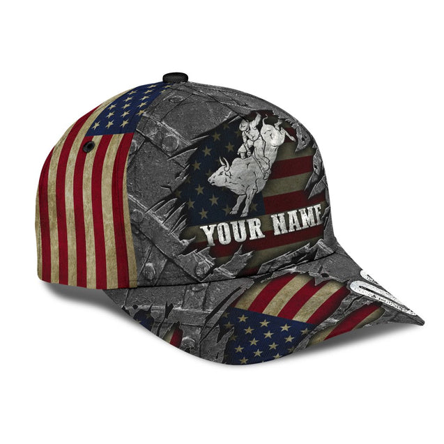 Personalized Name Bull Riding Classic Cap American Bull Rider Ver 2