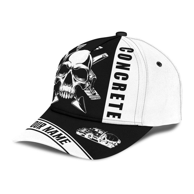 Concrete finisher equipment skull Custom name Cap