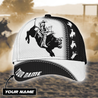 Personalized Name Black And White Bull Riding Classic Cap