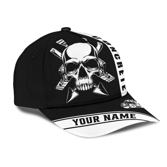 Concrete finisher equipment skull Custom name Cap