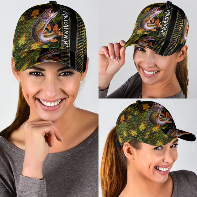 Northern Pike Fishing hat Hook 3D design print Cap