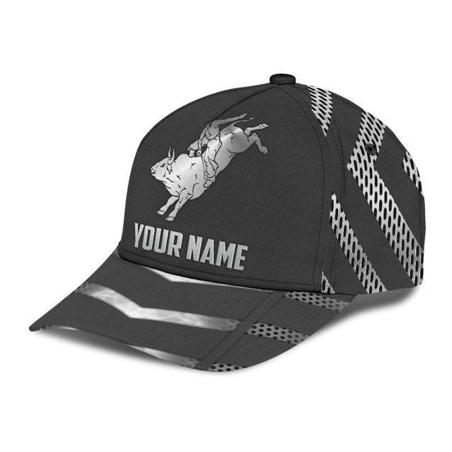 Personalized Name Bull Riding Classic Cap Metal Pattern