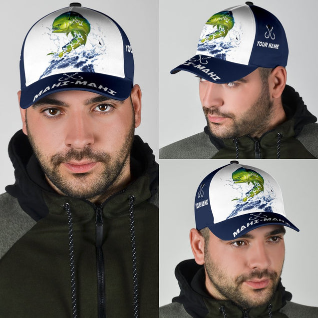 Custom name Mahi-mahi Fishing hat Hook 3D design print Cap