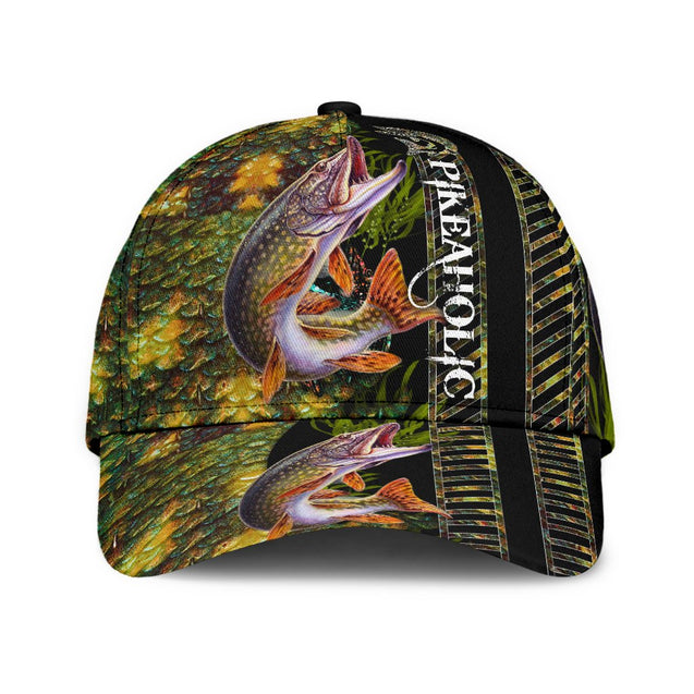 Northern Pike Fishing hat Hook 3D design print Cap