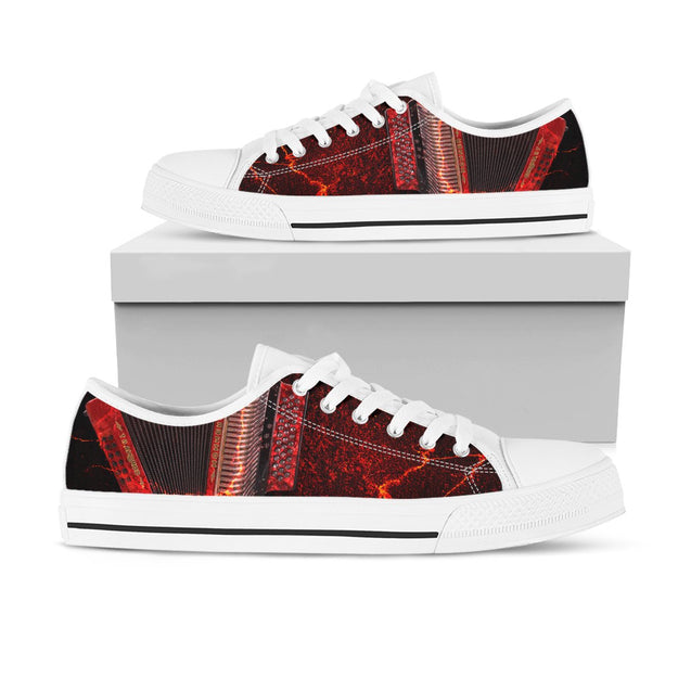 Accordion shoes HAC130201-HG-Unisex Low Top Canvas Shoes-White-EU36 (US6)-Vibe Cosy™