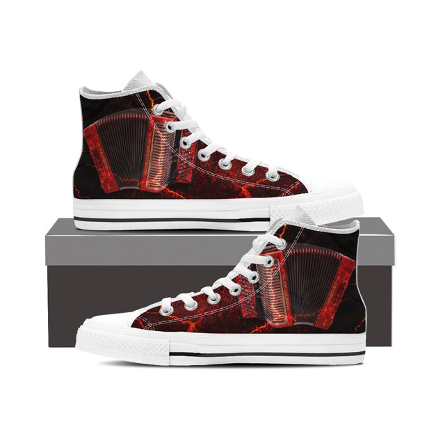 Accordion shoes HAC130201-HG-Unisex High Top Canvas Shoes-White-EU36 (US6)-Vibe Cosy™